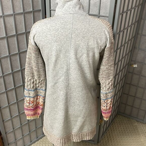 Anthropologie Daily Practice Sweatshirt Dress XSmall Gray Knit Sleeve Cowl Neck - Picture 2 of 8